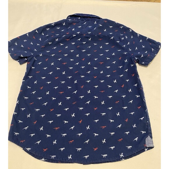 Paper Denim & Cloth Boys Dinosaurs Short Sleeve Button Shirt - Size 5 - Picture 3 of 6